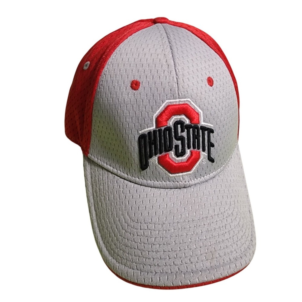 Ohio State Buckeyes Hat OSU Mesh Two Tone Red Grey Embroidered Cap NCAA Fan Gear